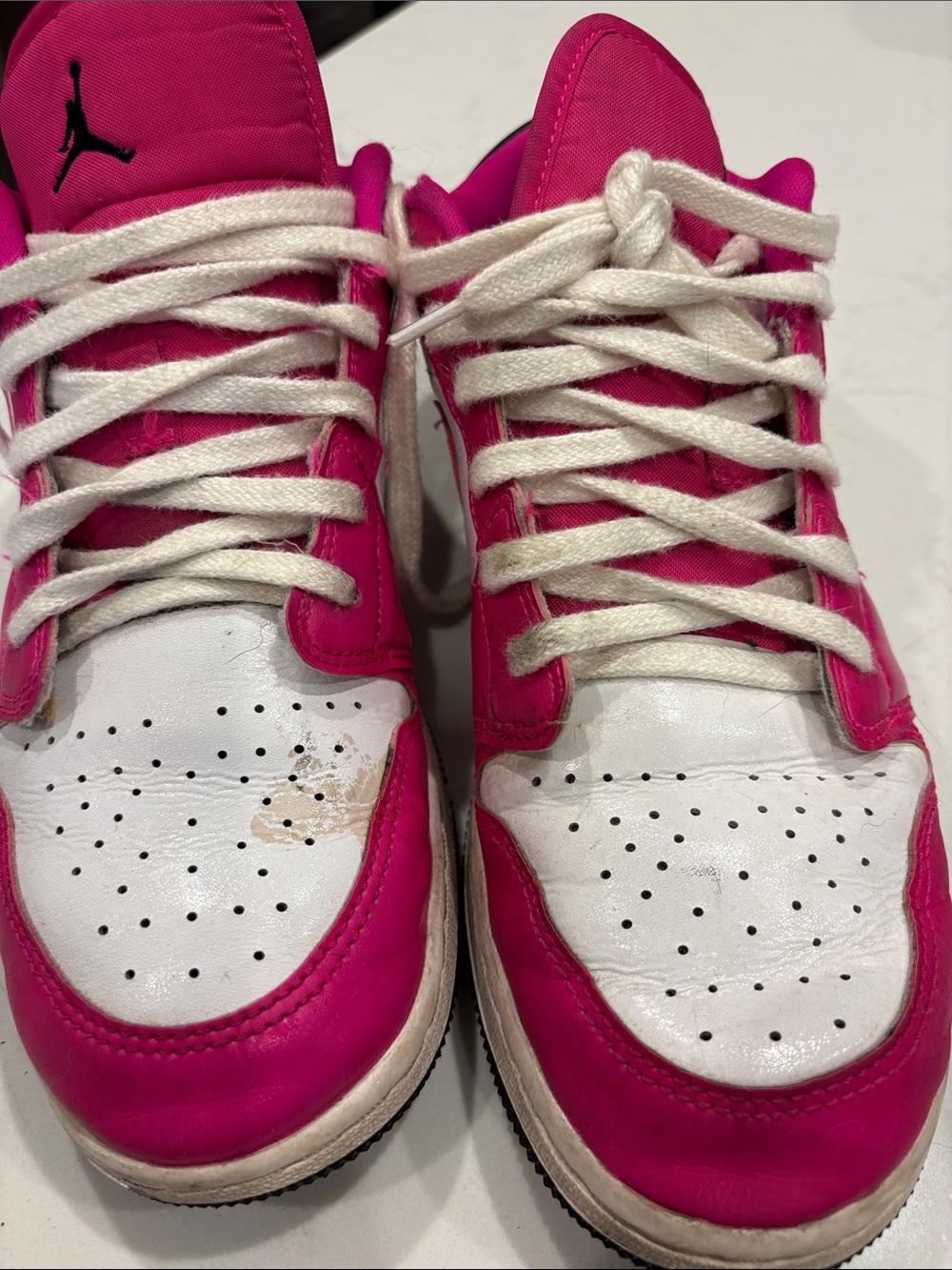 Jordan Women's Low-Top Sneakers in Hot Pink and White